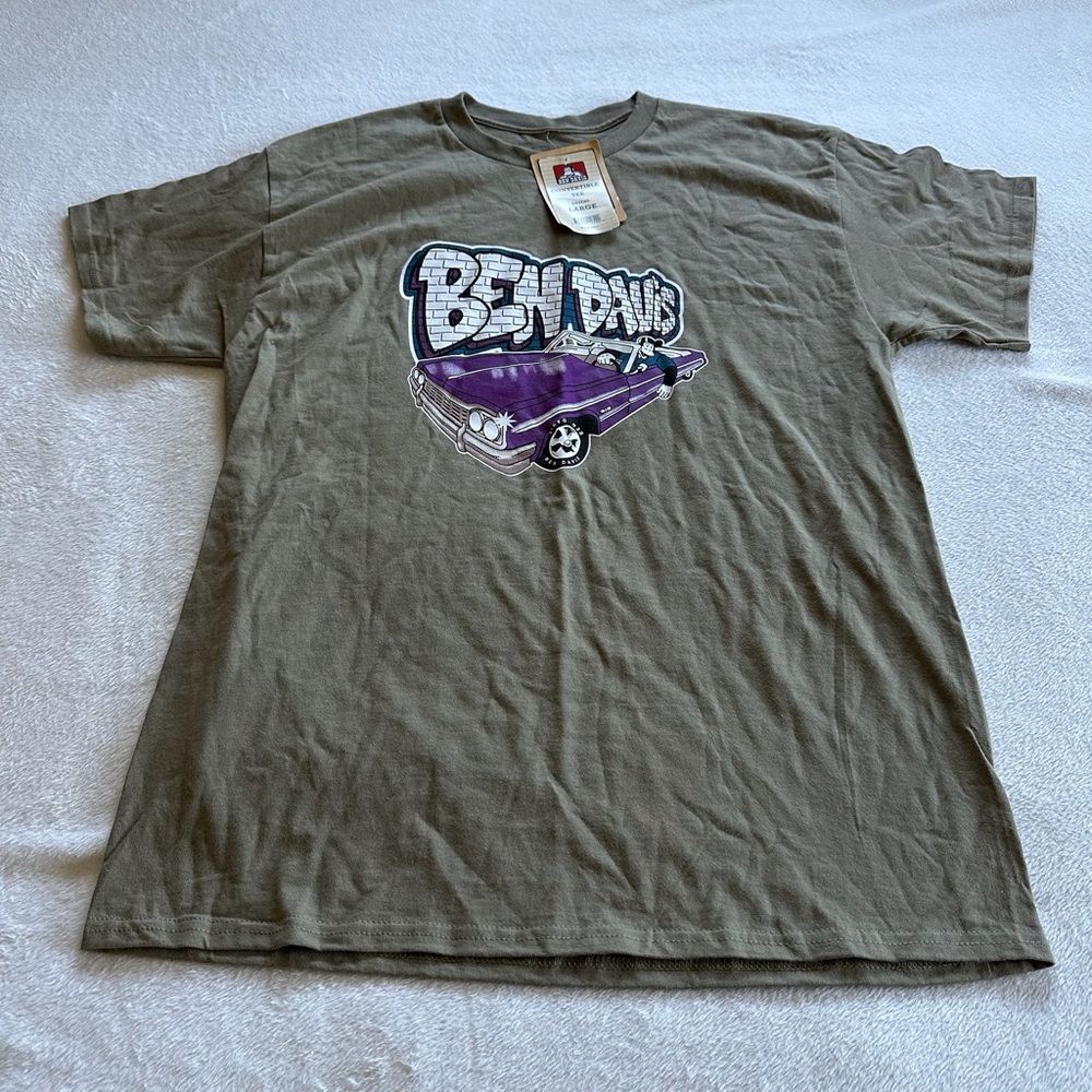 Ben Davis Tan Tee with Purple Graphic